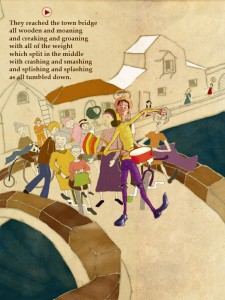 A Fine Musician Reach the Town Bridge all wooden and moaning and creakign and groaning with all of the weight A Fine Musician Reach the Town Bridge all wooden and moaning and creakign and groaning with all of the weight